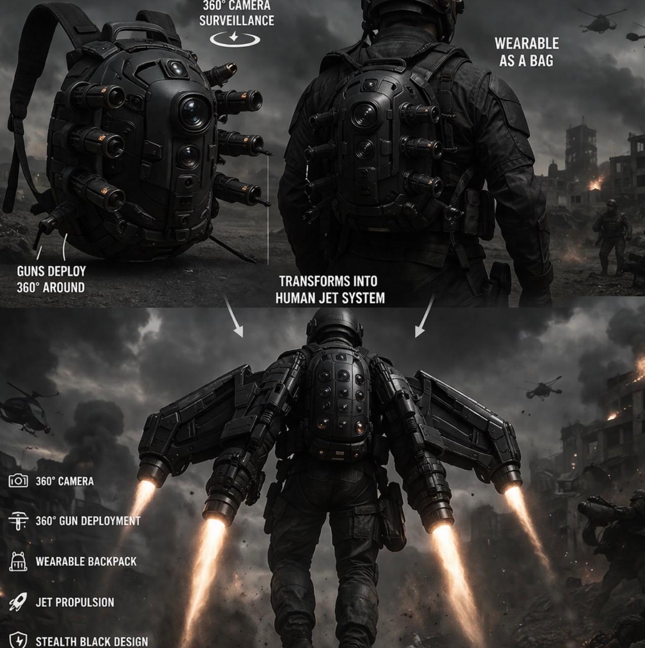 Cyber Shield in backpack and jet configuration